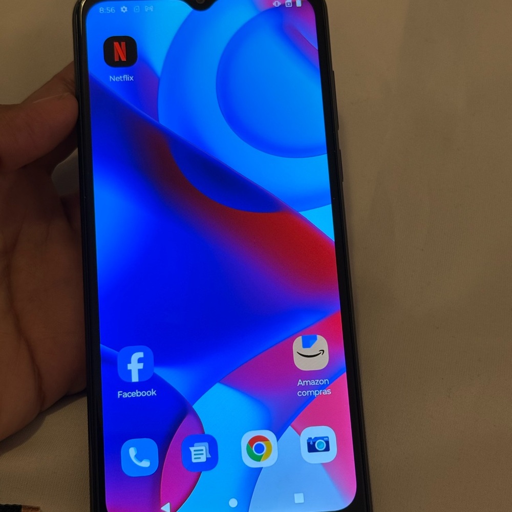 Sleek Black Smartphone with Vivid Display